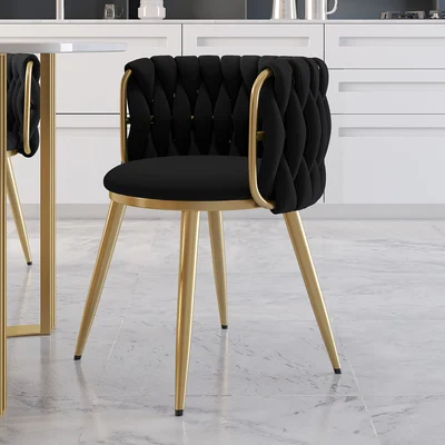 Sweave Nordic  Barrel Back Dining Chair Round Accent with Velvet Upholstery - Image 9